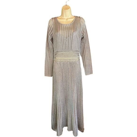 Significant Other Adley Long-Sleeve Open-Knit Maxi Dress NWT Size 10 - Picture 7 of 11
